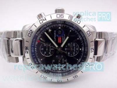 Copy Chopard Watches For Men - GMT Chrono Watch - Blue Dial SS Case 